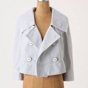 Anthropologie Daughters Of The Liberation Thursday Stripe Crop Jacket Size 00